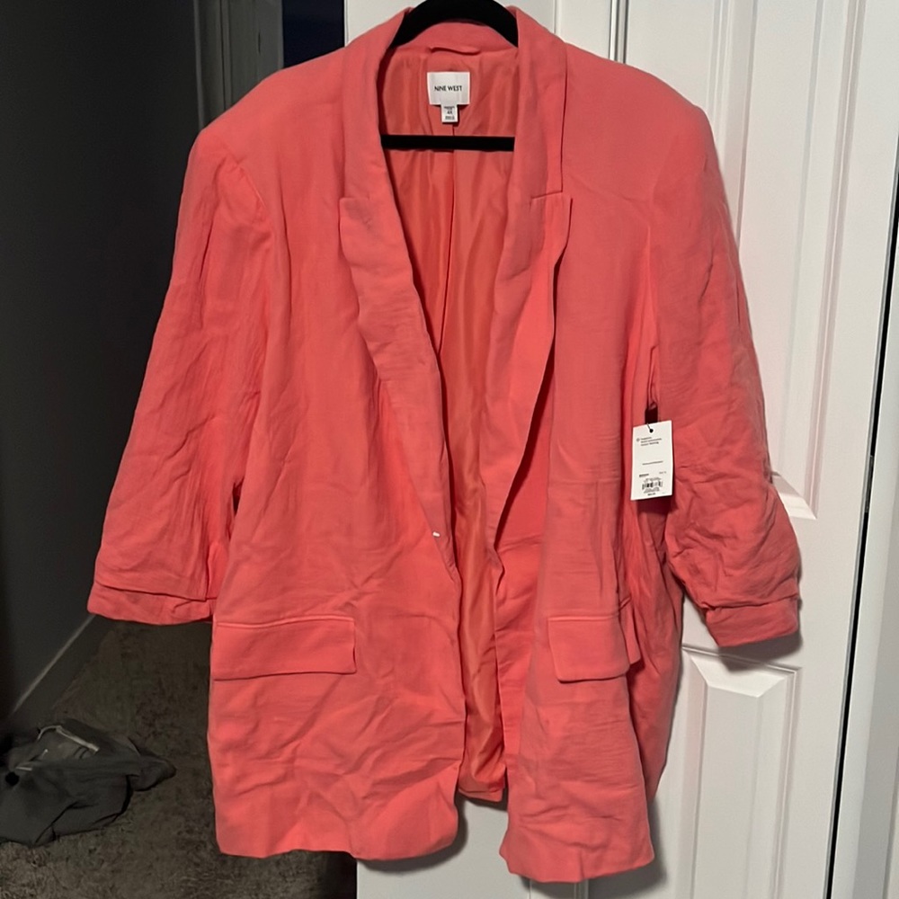 Nine‎ West Size 4X Salmon Oversized Blazer
